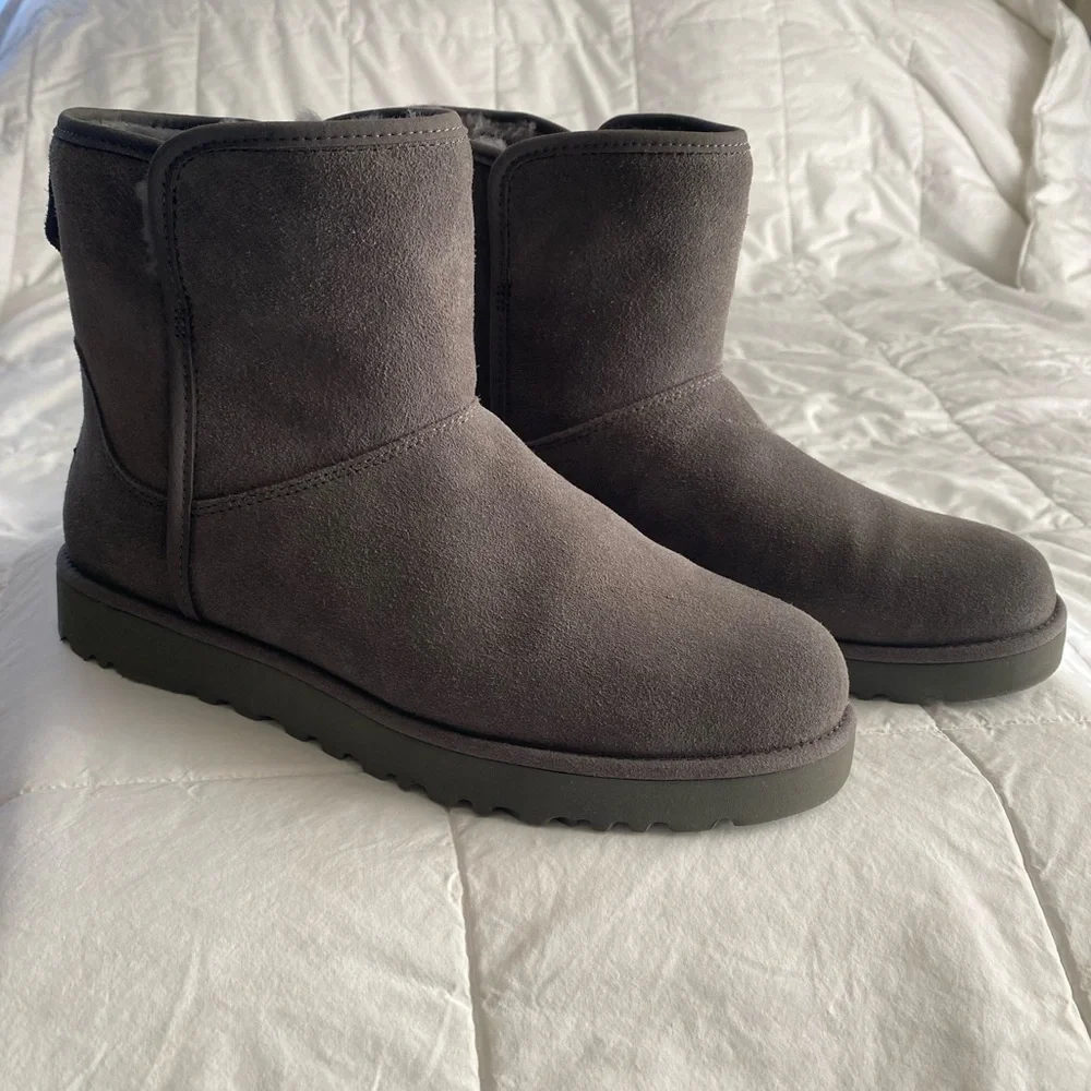 UGG Classic Short Suede Boots - Charcoal Gray - Picture 2 of 6